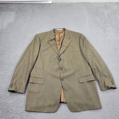 Blazer masculino Hickey Freeman 48L marrom lã bolsos terno jaqueta casaco esportivo - Imagem 1 de 4