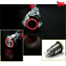 16Mm 12V Red Led Angel Eye Push Button Metal Momentary Switch For Car Boats ir