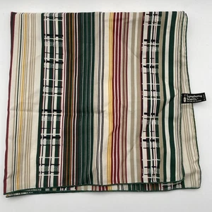 Bufanda Symphony Cuadrada 20x20” Verde Amarillo Rojo Crema Rayas 13237 Poliéster - Imagen 1 de 8