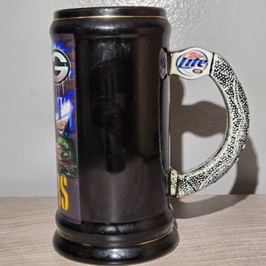 Green Bay Packers Official NFL Authorized Brax Ltd Black Beer Stein Miller Lite - Picture 1 of 7