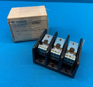 Gould Shawmut 67063 3-Pole 600V Power Distribution Block Terminal - Picture 1 of 8