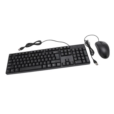 Wired Usb Keyboard Mouse Set Ergonomic 104 Keys Keyboard Comfortable Grip AM - Image 1 of 4