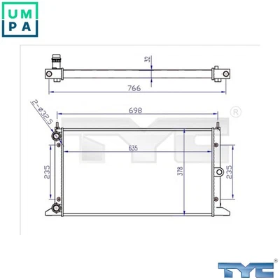 RADIATOR ENGINE COOLING 737-0043-R FOR VW SEAT FORD ATM/ADY 2.0L AJH/AWC 1.8L - Image 1 of 4