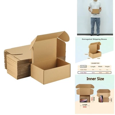 Eco-Friendly 9x6x4 Shipping Boxes Pack of 25 - Perfect for Small Business - Image 1 of 4