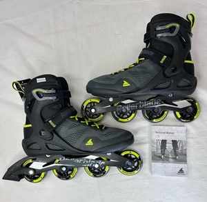Patines en línea Rollerblade Macroblade 80 negro verde lima para hombre talla 12 NUEVOS EN CAJA - Imagen 1 de 11