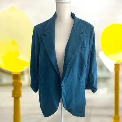 MODCLOTH Women's Teal 3/4 Blazer Jacket Size 4X - Image 1 of 4