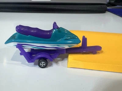 VTG Matchbox 1999 "Watercraft w/ Trailer" Jet Ski WITH TRAILER MB373 teal purple - Image 1 of 4