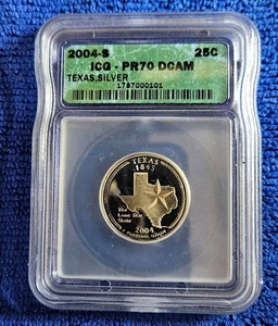 2004-S Silver Proof Texas Quarter ICG PR70 DCAM - Picture 1 of 2
