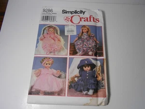 VTG Simplicity Craft Sewing Pattern 9286 All Sizes Doll Clothes Uncut - Picture 1 of 2