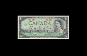 Banco de Canadá 1967 QEII $1 **Beattie & Rasminsky** ((gema sin circular)) - Imagen 1 de 2