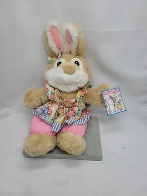 COMMONWEALTH EASTER BUNNY RABBIT COTTAGECORE FLORAL DRESS PLUSH 16" - Image 1 of 4