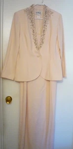 KAREN MILLER Abendkleid für Brautmutter - 2-teiliges Set - Pastellrosa - Perlen - Größe 16 - Bild 1 von 7