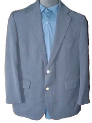 LL Bean Traveler Jacket Mens 42 Regular Gold Button Preppy Polyester Suit Coat  - Image 1 of 4