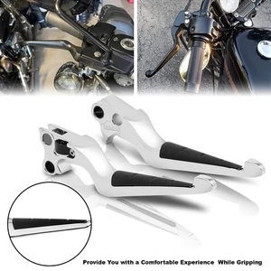 Balck Rubble Grips Brake Clutch Levers For Harley Street Glide FLHX 2006-2007 - Picture 1 of 8