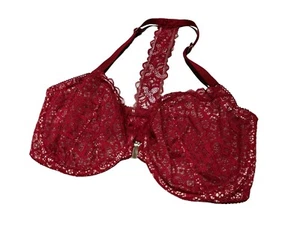 Sujetador Demi sin forrar 34DD de encaje rojo Victoria's Secret Dream Angels - Imagen 1 de 6