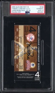 2003 ALCS GAME 7 TICKET🎟️AARON BOONE SIGNED WALK-OFF HR NYY/BOSTON PSA💎AUTO 10 - Picture 1 of 13