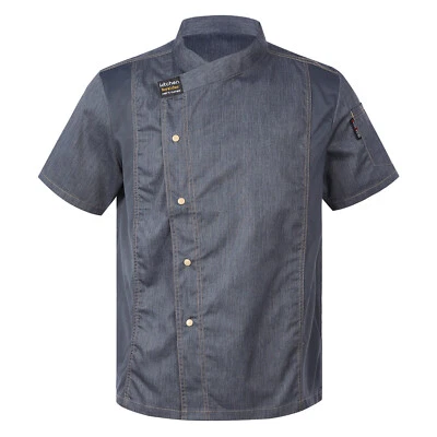 Mens Women Kitchen Work Uniform Chef Coat Cook Jacket Hotel Restaurant Shirt Top - Image 1 of 2