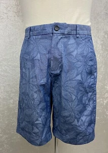 Men's Size Brooks Brothers TAG 32 ACTUAL 33 Shorts Cotton Hawaiian Print Blue - Picture 1 of 11