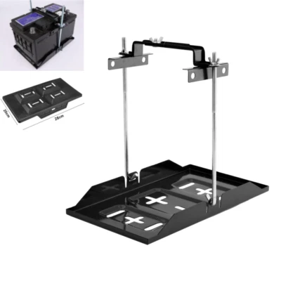 汽车存储电池支架固定托盘可调节支架27厘米螺丝杆ABS — 第 1/4 张图片