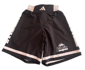 Adidas Shorts Boys Size XL Black White Lakeville Wrestling Drawstrings NEW - Picture 1 of 8