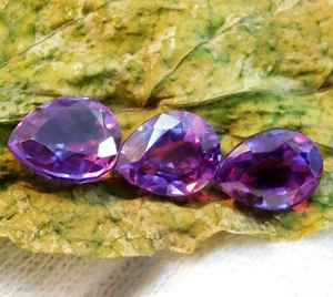 Natural 13.30 Ct Beautiful Color-Change Alexandrite "Certified" Gemstone 3 PCS - Picture 1 of 8