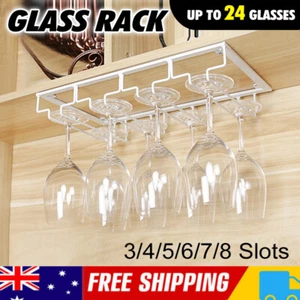 8/6/5/4/3 Wine Rack Glass Bracket Hanger Hanging Rod rack Row Storage Drying AU - Picture 1 of 12