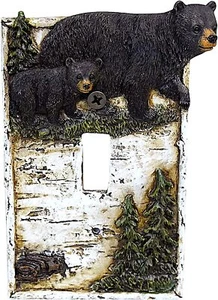 Bear Single Toggle Light Switch Cover Wall Plate Cabin Lodge Log Home Decor - Picture 1 of 7
