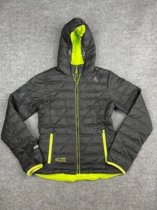 Scott Puffer Jacket Women's 2 XS Black Neon Full Zip Thumb Holes Winter Ski - Picture 1 of 6