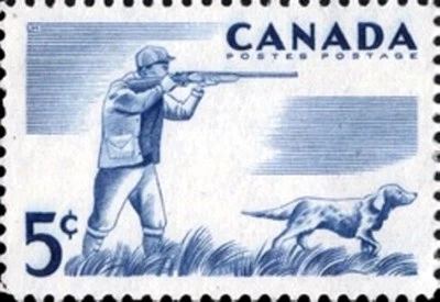 🍁Canada   #367   "HUNTING - RECREATION SPORTS"     Brand New 1957  Original Gum - Image 1 of 2