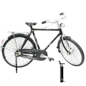 Black Retro 1:10 Miniature Alloy Bicycle Bike Alloy Model Bicycle Collection - Picture 1 of 11