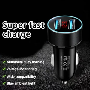 Zigarettenanzünder 2 USB Ladegerät KFZ LKW Auto Ladeadapter Handy IPhone Huawei~ - Bild 1 von 16