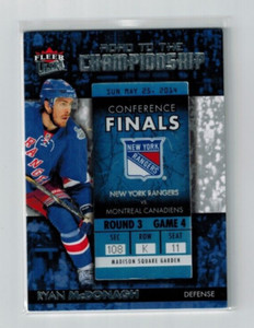2014-15 Fleer Ultra Road to the Championship Ryan McDonagh NY vs Canadiens