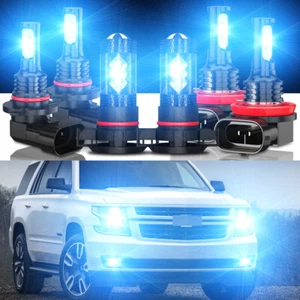 For Chevy Tahoe 2015-2016 2017 2018 2019- 6x Combo LED Headlight + Fog Bulbs Kit - Foto 1 di 12