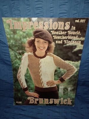 Impressions Knitting Knit Crochet Pattern Booklet 827 Brunswick - Image 1 of 3