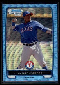 2012 Bowman Chrome Blue Wave Refractors Hanser Alberto #BCP141 Texas Rangers