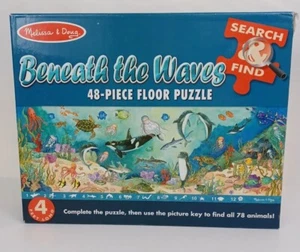 Floor Puzzle 48 Piece Search & Find Huge Jigsaw Melissa & Doug Beneath the Wave - Picture 1 of 7