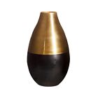 Matte Gold & Black Metal Vase W15 x H25 cm