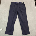 Pinstripe Men’s Dress Pants Navy Blue Business Casual Pleat 32x27
