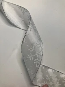 Shiny SILVER WIRE EDGED RIBBON 1-1/2" x 5 Yards - Picture 1 of 7