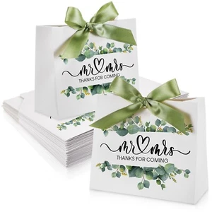 Seajan 60 Pcs Wedding Favor Bags Bulk Thank You Gift Paper Bags with Bow Ribb... - Picture 1 of 8