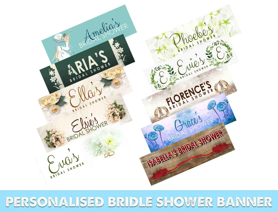 Personalised Bridal Shower Banners Party Decoration 6 - Image 1 of 1