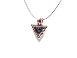 Rose Gold Triangle Pearl Cage Pendant Necklace - Harry Potter Costume Jewelry - Picture 1 of 29