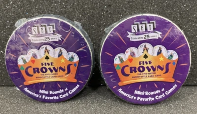 New Five Crowns Mini Round Card Game Tin Pocket Travel Size, Gift Collectible X2 - Image 1 of 4