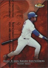 1999 Finest Aaron Award Contenders Refractors Cubs Baseball Card #HA6 Sammy Sosa