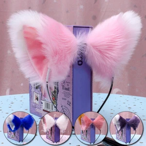 Fluffy Cat Ear Cosplay Costume Headband Furry Costume Party Hair Accessory Decor - Picture 1 of 41