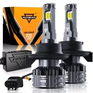 AUXBEAM 9008 H13 LED Headlight High Low Beam Super Bright Bulbs 6500K CANBUS 2x - Picture 1 of 12