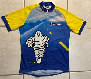 LOUIS GARNEAU Cycling Jersey Yellow and Blue Michelin Man Men’s XL - Picture 1 of 9