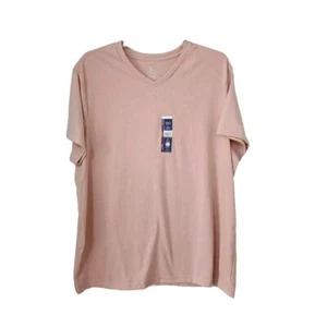 George Men's T-Shirt V Neck Pink,Short Sleeve. 2XL 50-52. Moisture Wicking. New - Picture 1 of 5