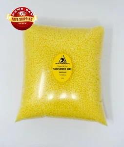 SUNFLOWER WAX ORGANIC VEGAN by H&B Oils Center 100% PURE PASTILLES BEADS 5 LB - Picture 1 of 13