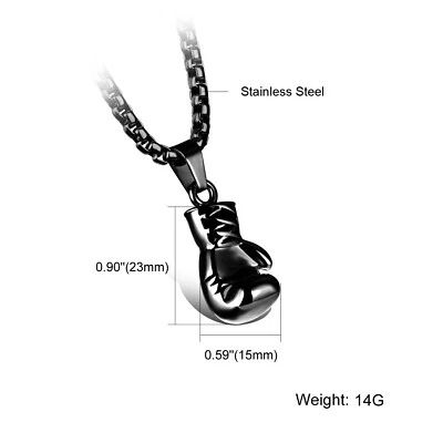 Edelstahl Halskette Anhänger Sport Boxen Boxhandschuh Kette Frauen Männer - Bild 1 von 4
